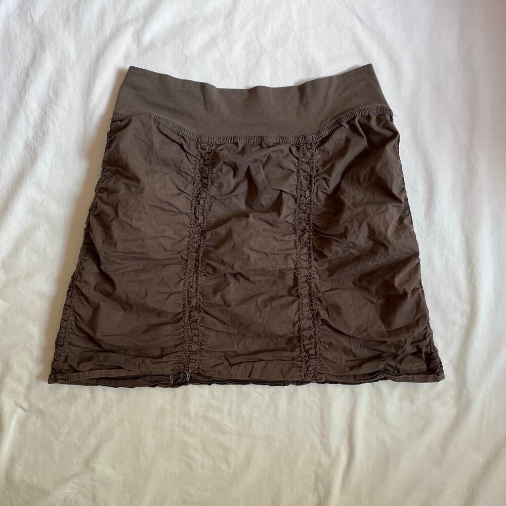XCVI Ruched The Trace Skirt Women's M Brown y2k